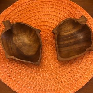 Pair of vintage mid century modern wood  bowls